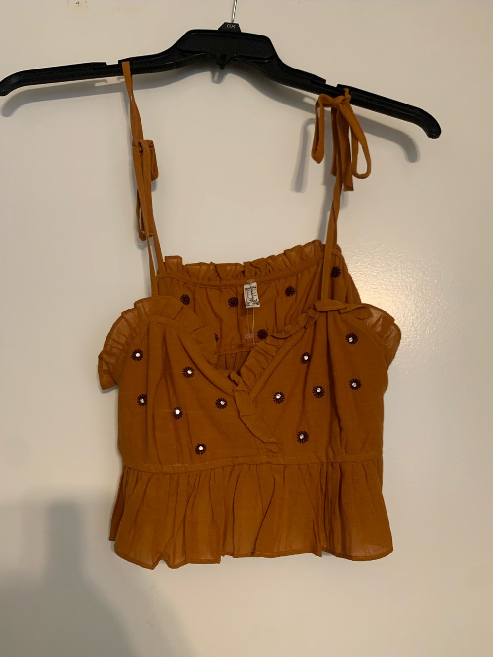 Free People “on a star” Cropped Embellished Top
